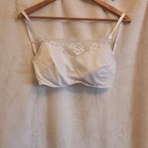 SOMA White Lace Trim Bralette size 34DD
